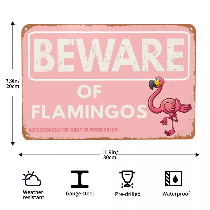 WSTKJW Vintage Flamingo Metal Sign - Image 3