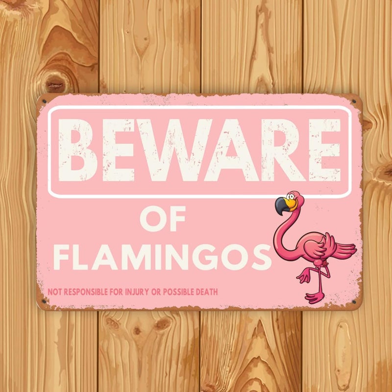 WSTKJW Vintage Flamingo Metal Sign - Image 2