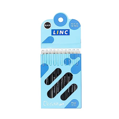 Linc Ocean Classic 0.55mm Gel Pen | Black Ink | Set Of 10 - Image 1