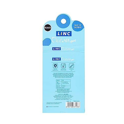 Linc Ocean Classic 0.55mm Gel Pen | Black Ink | Set Of 10 - Image 2