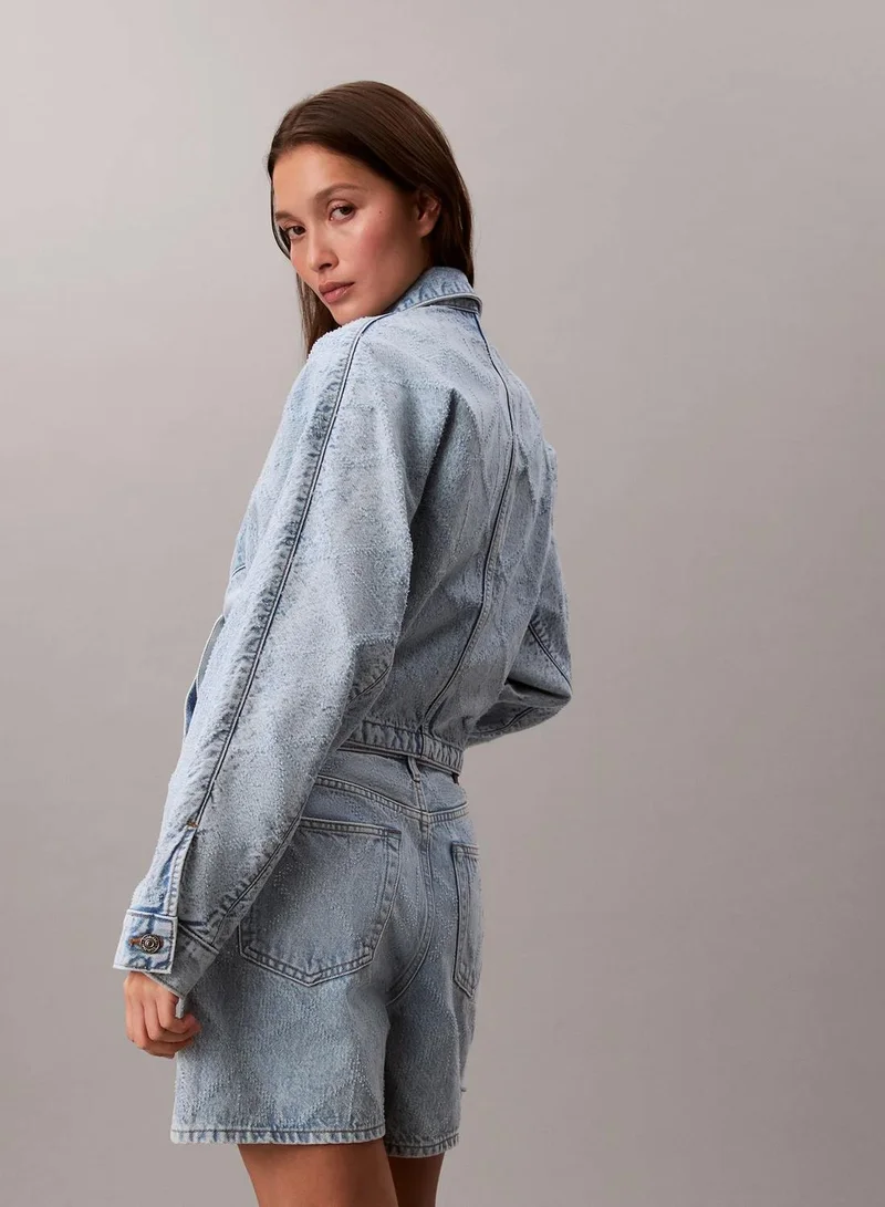 Calvin Klein CK TROPIC Denim Relaxed Trucker Jacket for Women | Best Price UAE