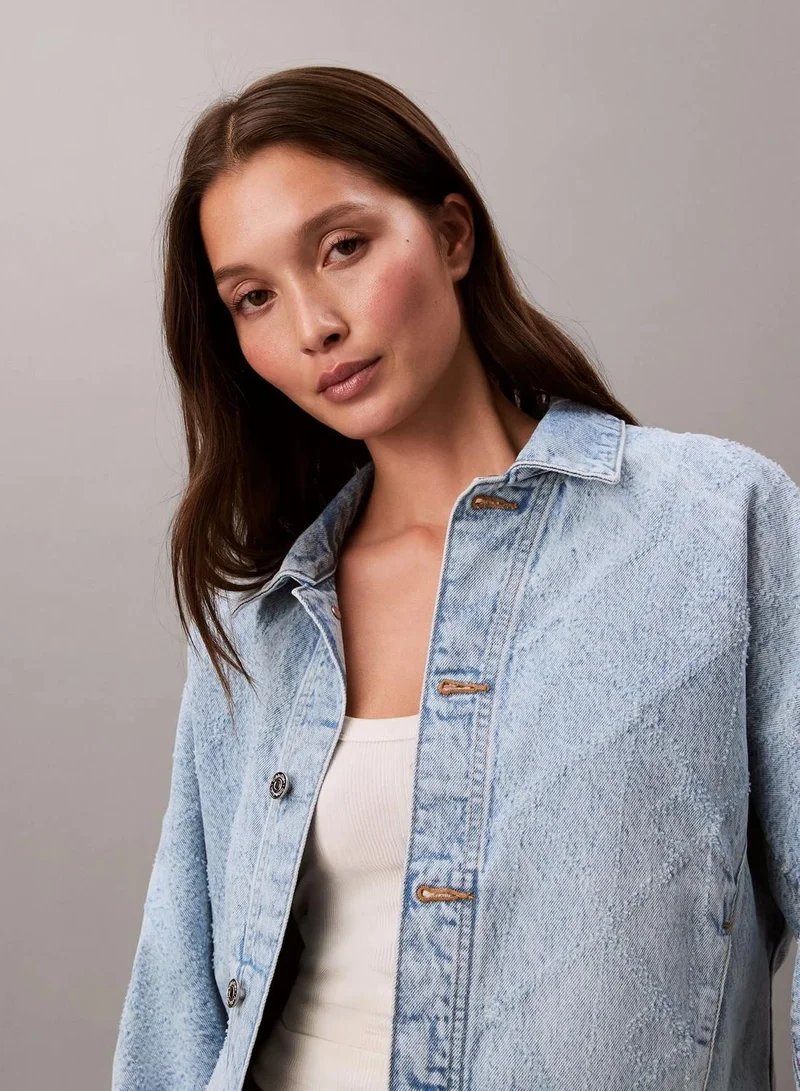Calvin Klein CK TROPIC Denim Relaxed Trucker Jacket for Women | Best Price UAE