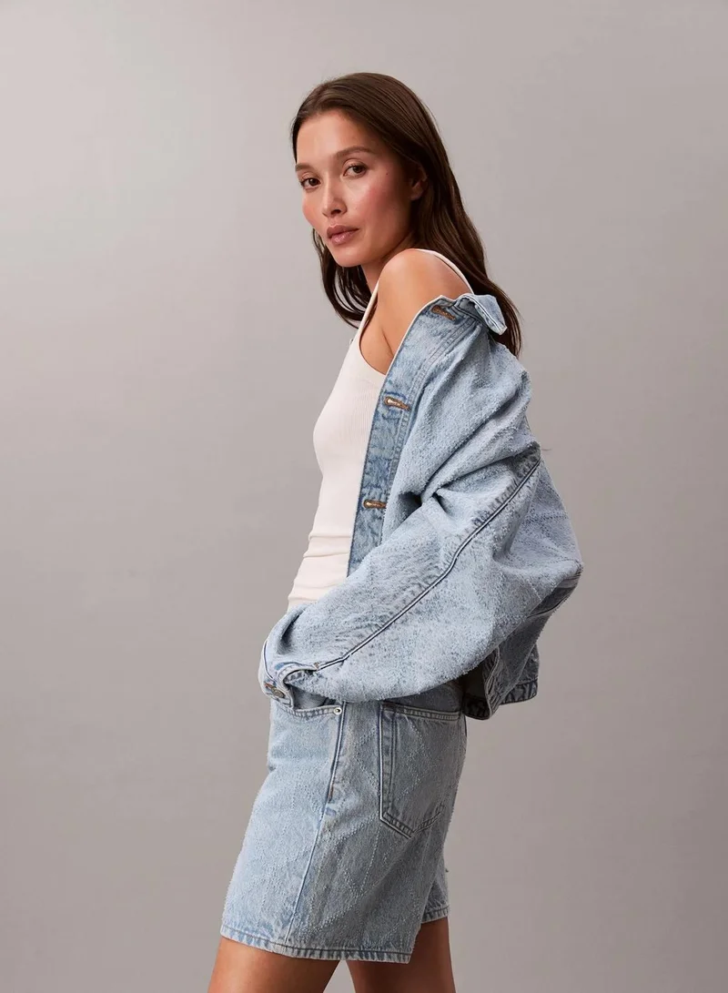 Calvin Klein CK TROPIC Denim Relaxed Trucker Jacket for Women | Best Price UAE