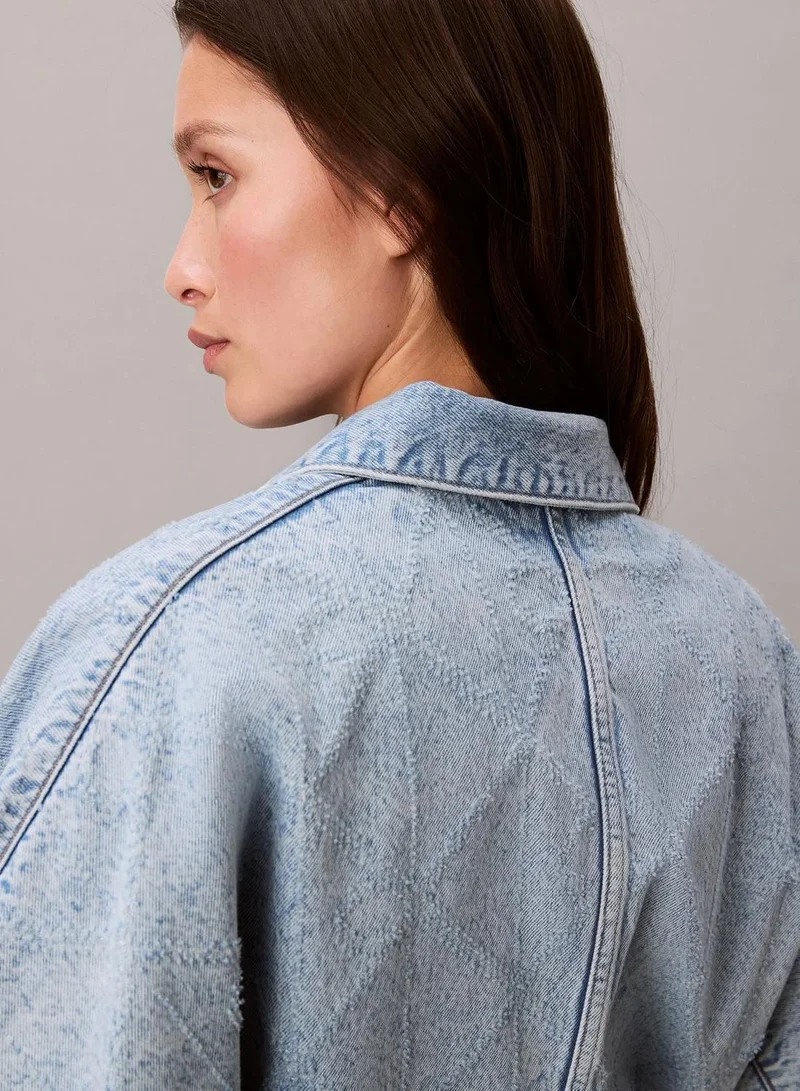 Calvin Klein CK TROPIC Denim Relaxed Trucker Jacket for Women | Best Price UAE