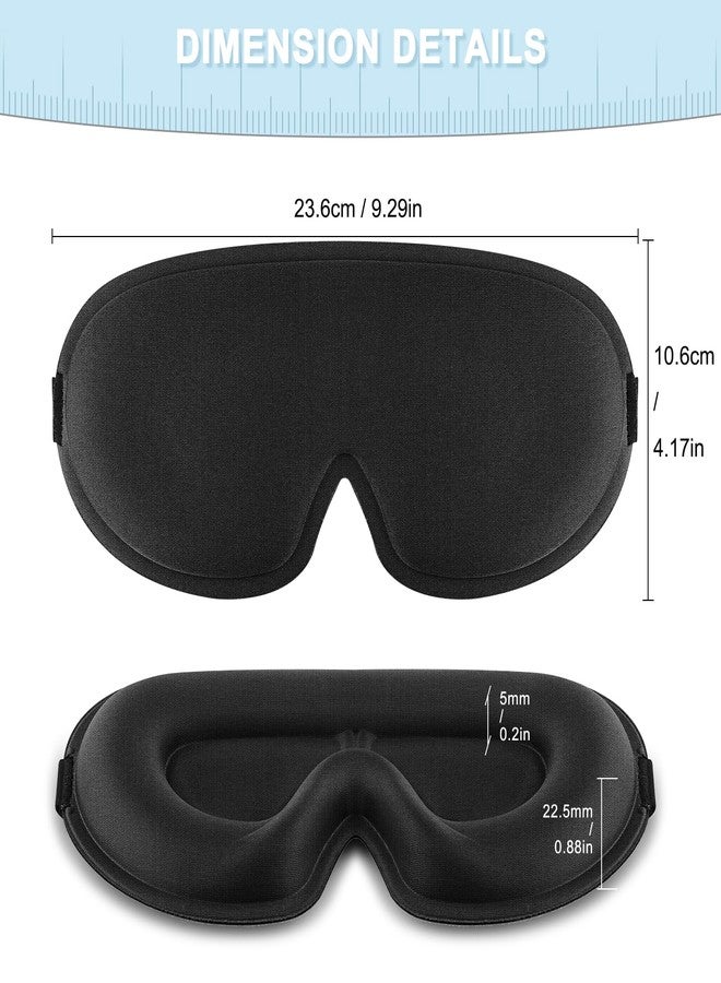 Meliya Sleep Eye Mask for Side Sleeper Women Men, 3D Sleeping Mask No Eye Pressure 100% Blackout Night Blindfold Soft Eye Shade Cover for Travel, Nap (Black) - Image 5