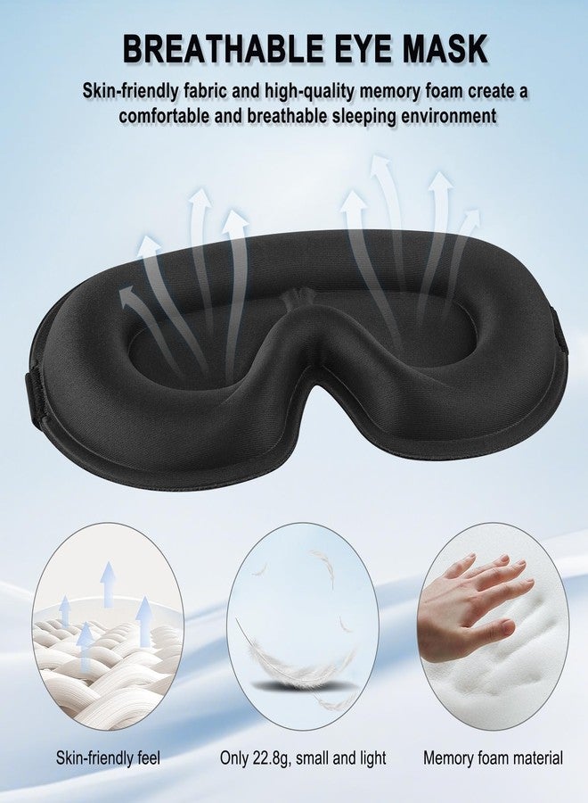 Meliya Sleep Eye Mask for Side Sleeper Women Men, 3D Sleeping Mask No Eye Pressure 100% Blackout Night Blindfold Soft Eye Shade Cover for Travel, Nap (Black) - Image 3