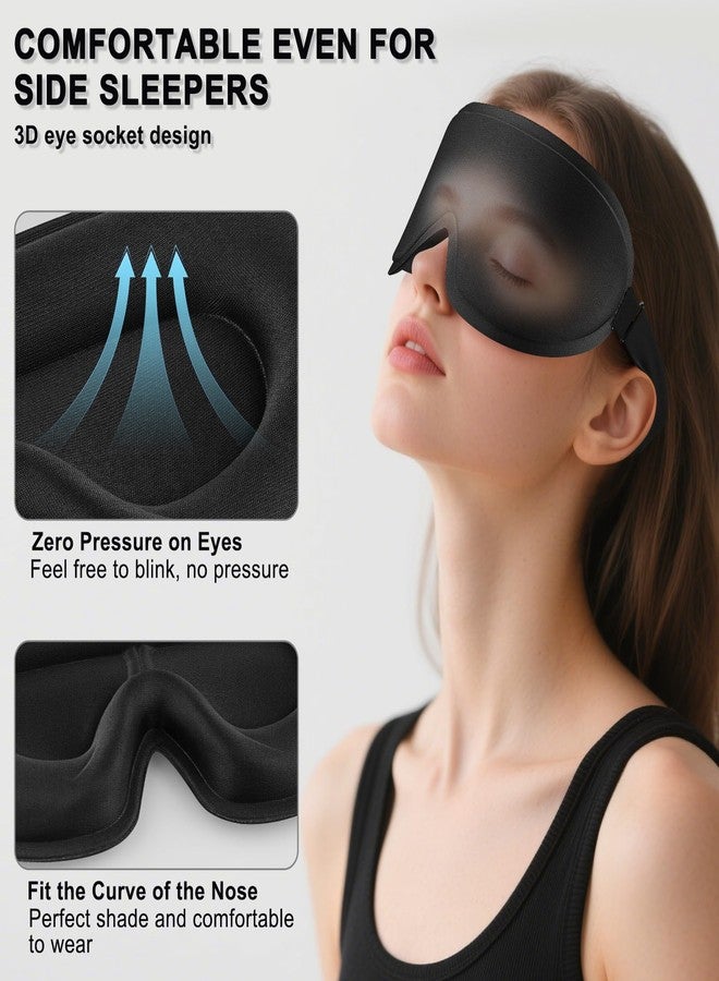 Meliya Sleep Eye Mask for Side Sleeper Women Men, 3D Sleeping Mask No Eye Pressure 100% Blackout Night Blindfold Soft Eye Shade Cover for Travel, Nap (Black) - Image 2
