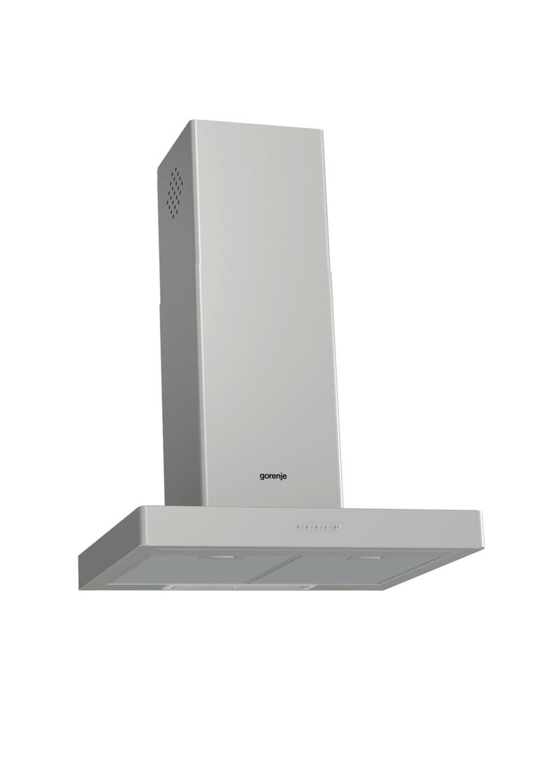 Gronje T- shape Hood 60 CM 115 Watt Air extraction 298 m³/h 3 speed level stainless steel Mechanical control Silver PWHT628EX  - Image 1
