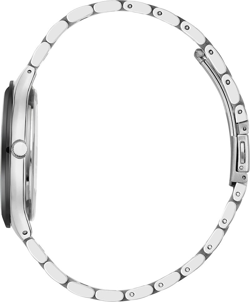 BUREI Men's Watch, Fashion Analog Quartz, Dress Business Stainless Steel Waterproof，Watch for Men (Silver+Black) - Image 2
