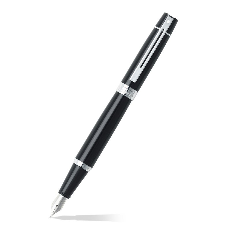 SHEAFFER Pen Sheaffer 300 E9312 Glossy Black With Chrome Plated Trims Medium Fp - Image 3