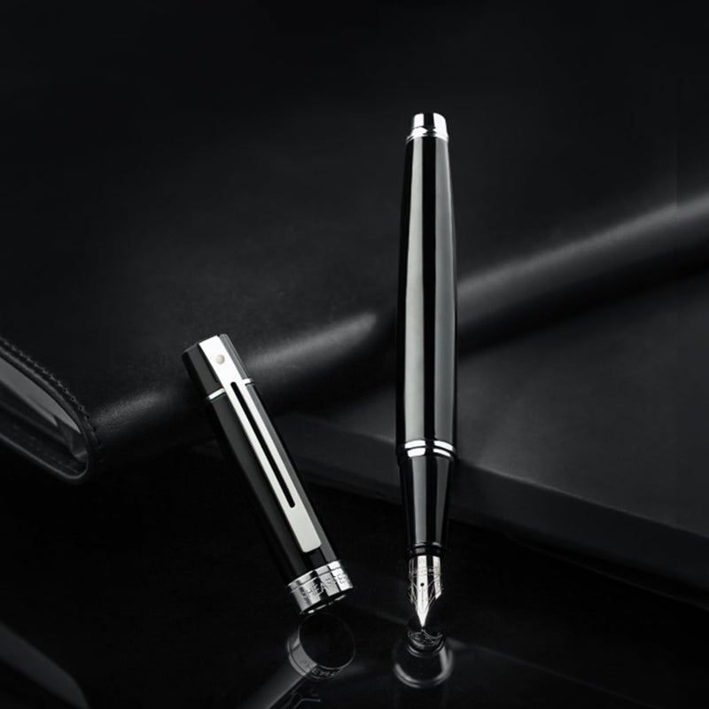 SHEAFFER Pen Sheaffer 300 E9312 Glossy Black With Chrome Plated Trims Medium Fp - Image 2