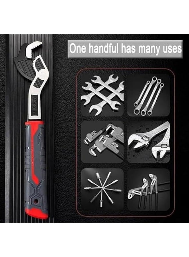 Self Adjusting Wrench, Multifunctional Self Locking Wrench Multitool, Adjustable Pipe Vise Wrench Set for Plumber, Craftsman, Heavy Duty Plumbers Wrench Power Grip for Pipes Use (6 Inches)  - Image 5