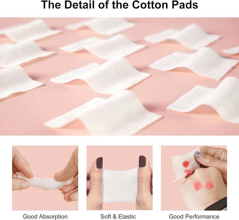 MEPOINT Makeup Cotton Pads, Facial Eye Makeup Remover Pads, Natural Premium Square Cotton Puff, Double-Side Save Water Soft Gentle Makeup Tools 500 Pcs - Image 3
