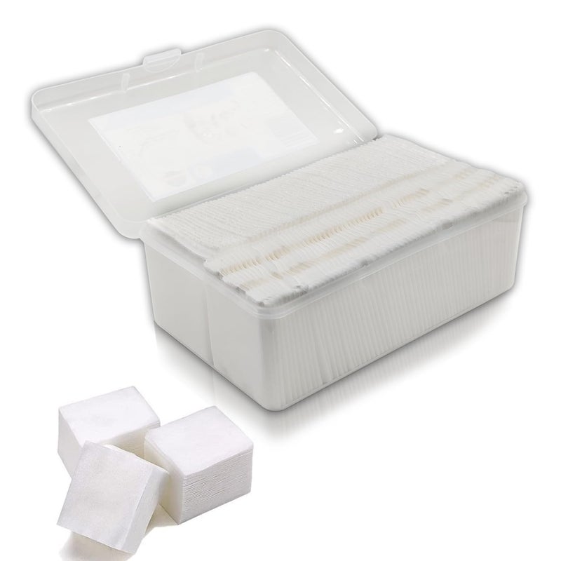 MEPOINT Makeup Cotton Pads, Facial Eye Makeup Remover Pads, Natural Premium Square Cotton Puff, Double-Side Save Water Soft Gentle Makeup Tools 500 Pcs - Image 1