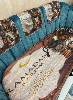 3D Cafe Ramadan Printed Sofa Bedspread Set - 10 Pieces