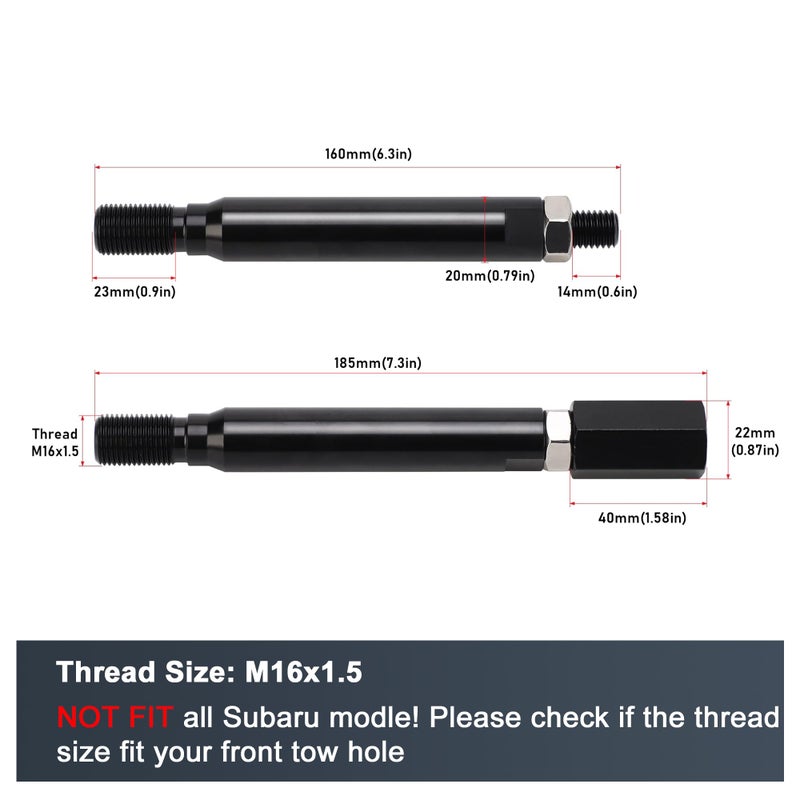 CNSPEED Front Bumper Tow Hook License Plate Mount Relocator Bracket Mounting Bolt Adapter Kit for Subaru BRZ WRX Crossbrek Forester Toyota 86 Prius Scion FR-S (Thread M16 x 1.5) - Image 2