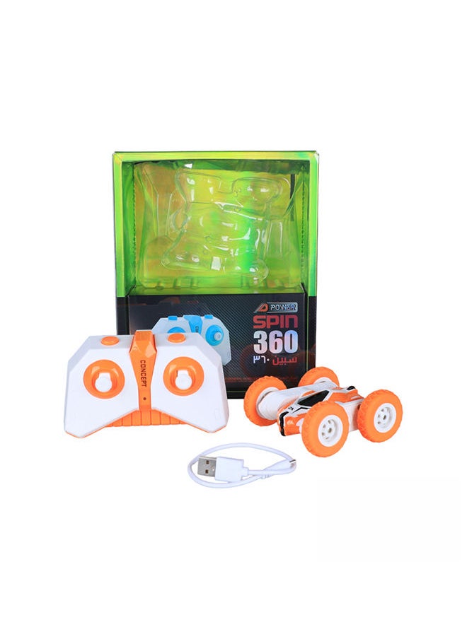 D-Power Mini RC Stunt Car - Orange, 2.4GHz Remote Control, 360-Degree Rotation, USB Charging, Durable ABS Construction, Long Playtime, Fun Gift for Kids 3+  - Image 1