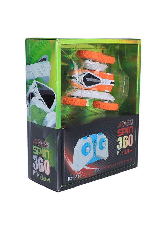D-Power Mini RC Stunt Car - Orange, 2.4GHz Remote Control, 360-Degree Rotation, USB Charging, Durable ABS Construction, Long Playtime, Fun Gift for Kids 3+  - Image 2