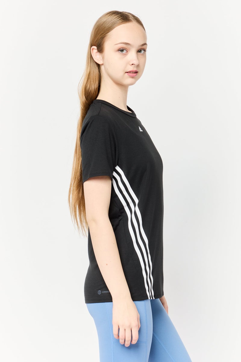 Adidas تي شيرت رياضي نسائي بأكمام قصيرة مناسب في الهواء الطلق، أسود - Image 3