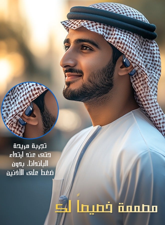 سماعة بلوتوث بتقنية التوصيل العظمي Litus، مريحة للغاية وخفيفة الوزن، سماعات بلوتوث بتصميم Open-Ear مع 72 ساعة من وقت التشغيل، سماعة بلوتوث لاسلكية BT5.4، مقاومة للماء IPX8، صوت HiFi، مكالمات واضحة، مثالية للموسيقى والتمارين الرياضية والمكالمات. - Image 3