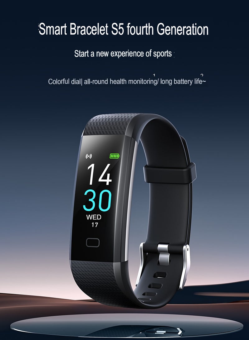 S5 Smart Bracelet, Waterproof Durable Smart Wrist Band Watch, USB Charging Lightweight Smart Health Watch With Blood Pressure Heart Rate Monitoring, (1pc, Army Green) - Image 2