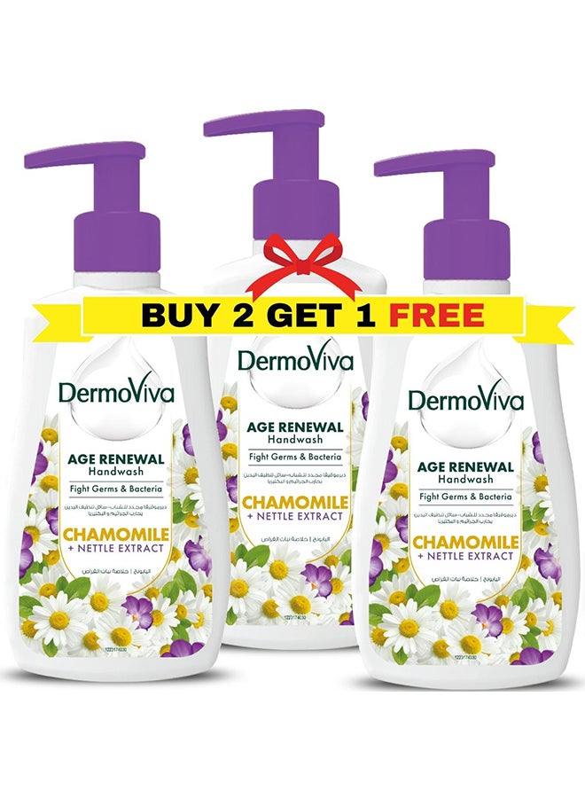DermoViva Age Renewal Handwash With Chamomile And Nettle Extracts Pack Of 3 - Image 1