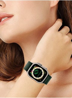 CATANES Apple Watch adhesive Trail Band 49mm 45mm 44mm 42mm Nylon Strap for iWatch Series Ultra/8/7/SE/6/5/4/3/2/10 Navy Green  - Image 5