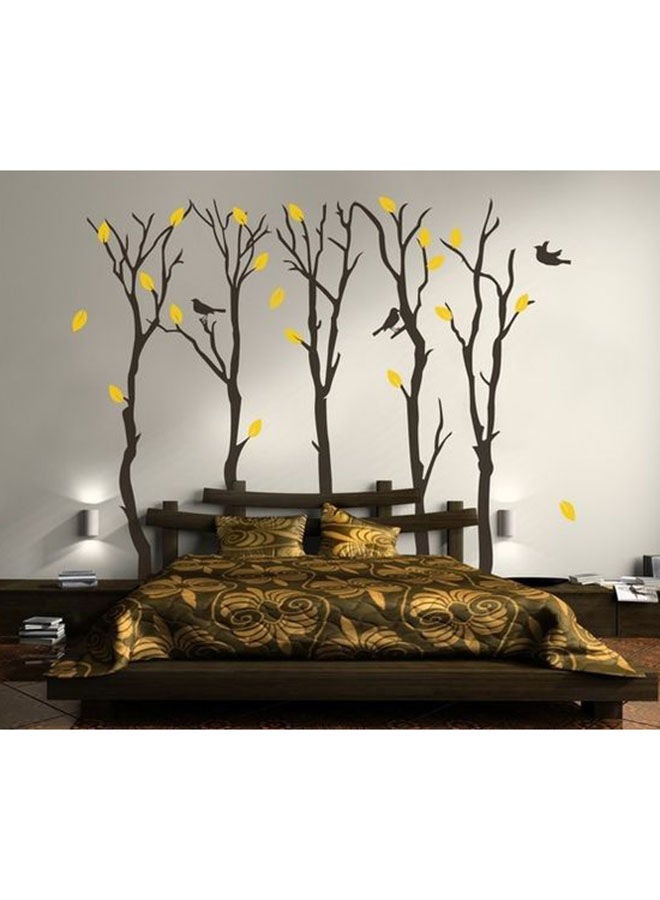 NIBEMINENT Tree Branches Wall Sticker Black/Yellow 110x90centimeter