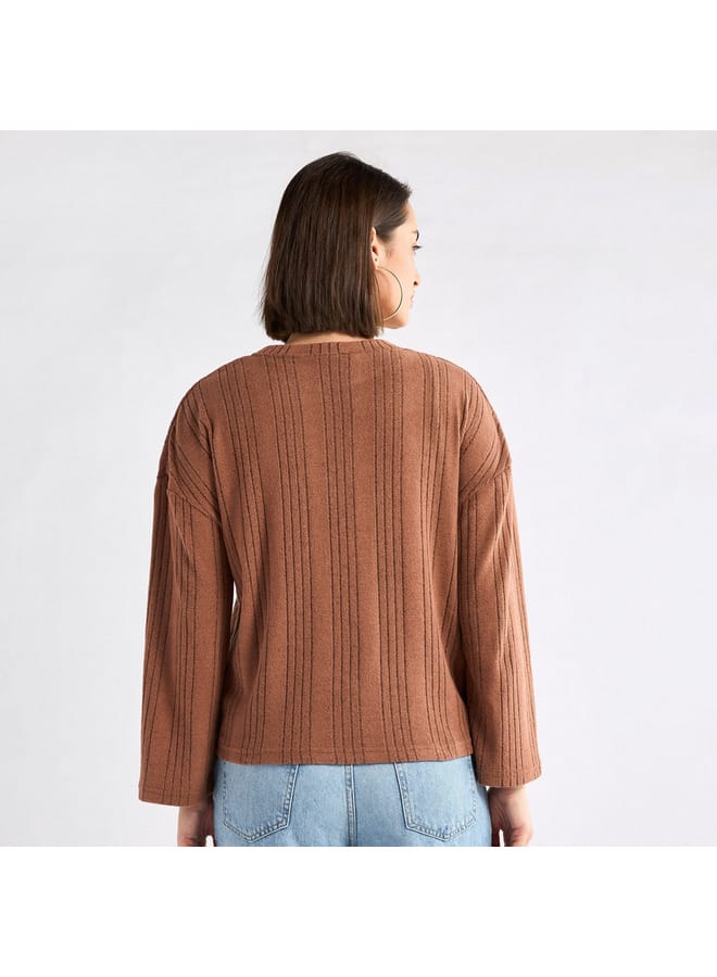 Splash FAV Ribbed High Neck Sweater with Long Sleeves  - Image 3