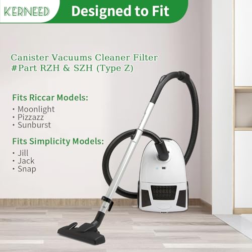 Kerneed 8 Pack Type Z HEPA Vacuum Bags for Riccar Moonlight, Pizzazz, Sunburst & Simplicity Jill, Jack, Snap Vacuum Cleaners, Part RZH-6/SZH-6 - Image 2