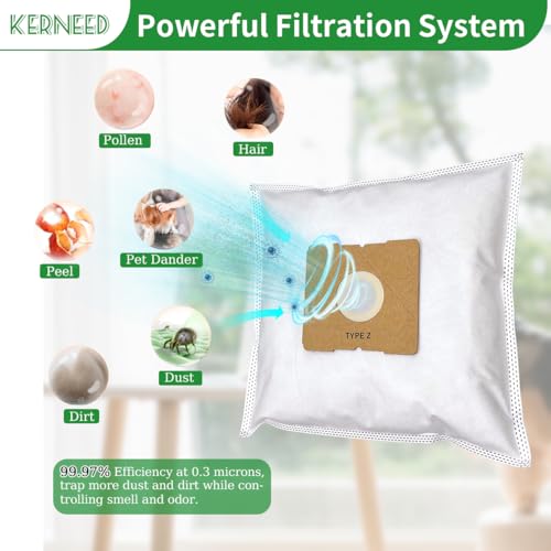 Kerneed 8 Pack Type Z HEPA Vacuum Bags for Riccar Moonlight, Pizzazz, Sunburst & Simplicity Jill, Jack, Snap Vacuum Cleaners, Part RZH-6/SZH-6 - Image 5