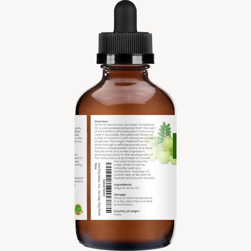 velona Amla Oil USDA Certified Organic - 4 Fl Oz | 100% Pure and Natural Carrier Oil | Extra Virgin, Unrefined, Cold Pressed - Image 3