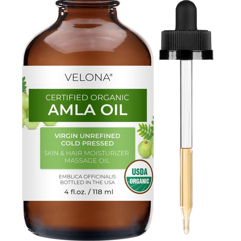 velona Amla Oil USDA Certified Organic - 4 Fl Oz | 100% Pure and Natural Carrier Oil | Extra Virgin, Unrefined, Cold Pressed - Image 1