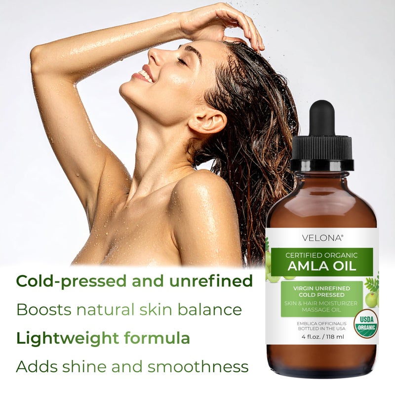 velona Amla Oil USDA Certified Organic - 4 Fl Oz | 100% Pure and Natural Carrier Oil | Extra Virgin, Unrefined, Cold Pressed - Image 5