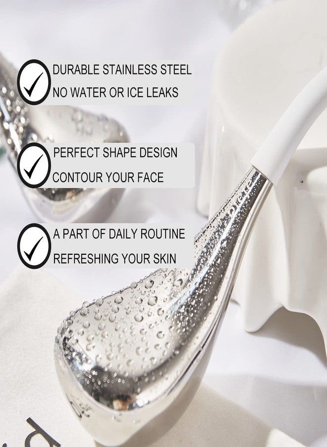 pfefe Cryo Sticks Facial Skin Care Ice Globes for Women Face Eyes, Stainless Steel Face Beauty Tools for Girls Ladies, Esthetician Supplies Cooling Spa Globes with Storage Case - Image 2