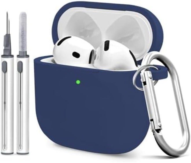 Woyinger Silicone Case Cover for AirPods 4th Gen, Soft Skin, Full Protection, Keychain, Cleaner Kit (Milk Tea) - Image 1