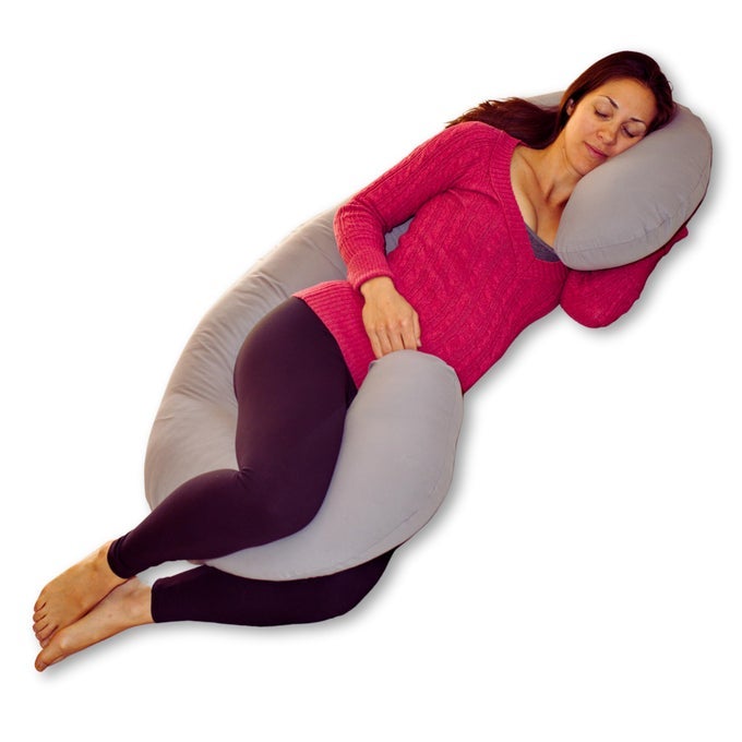 NEW MICROFIBER ZIPPERED REPLACEMENT MATERNITY BODY PILLOW COVER GREY