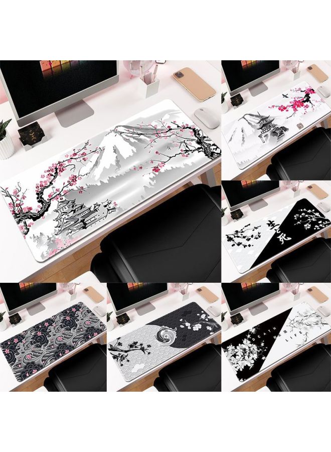 Ink Cherry Blossom Mouse Pad Large Office Desk Pad Dead Life Black And White Series Mouse Pad Rubber Non-slip-Color:300*800*2mm-Pattern:Style 7  - Image 2