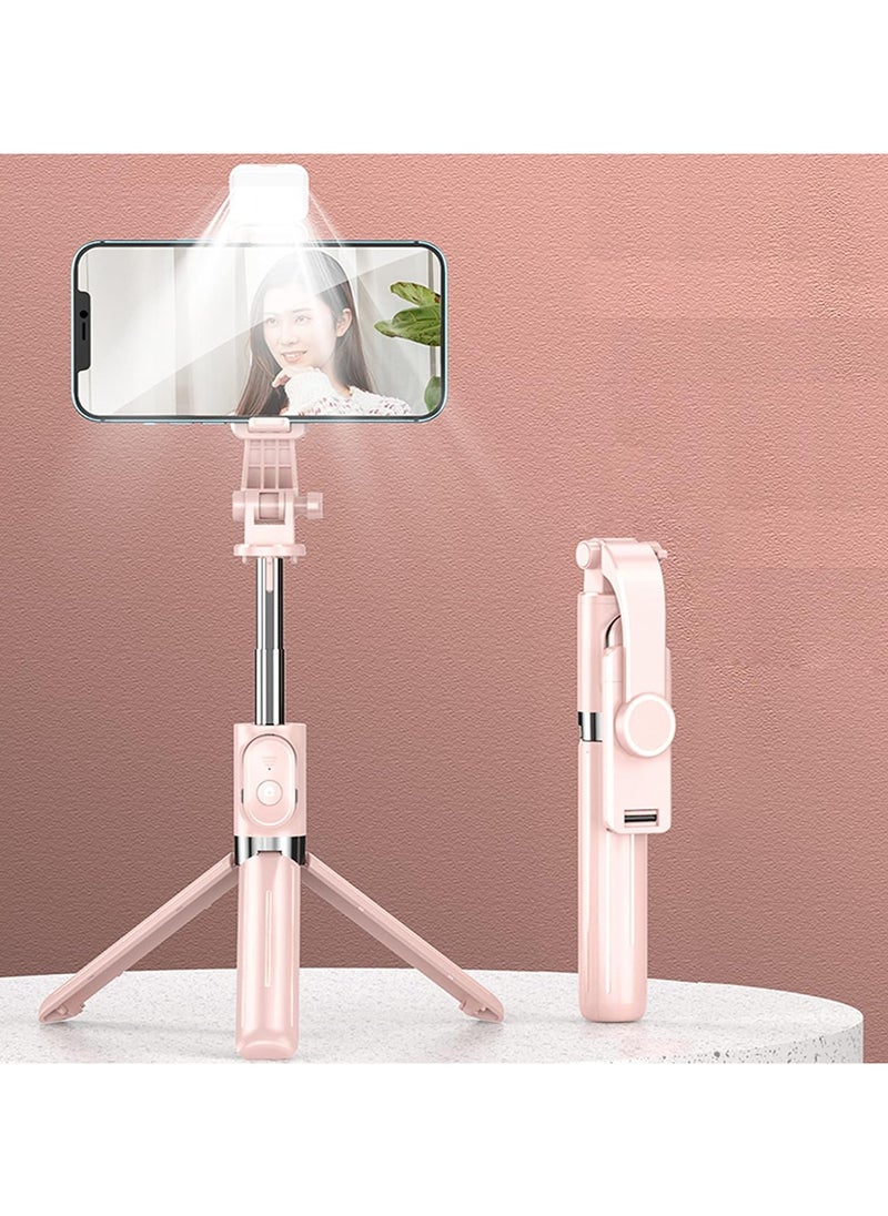 M MIAOYAN - Selfie Stick & Phone Tripod Portable Selfie Fill Light Portable All-in-One Professional Travel Tripod with Remote, Compatible with Android/iPhone - Image 1