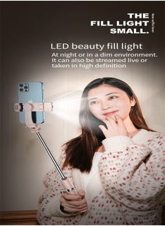 M MIAOYAN Extension-type Mobile Bluetooth Selfie Stick with Fill-In Light Pink  - Image 2