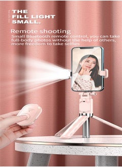M MIAOYAN Extension-type Mobile Bluetooth Selfie Stick with Fill-In Light Pink  - Image 5