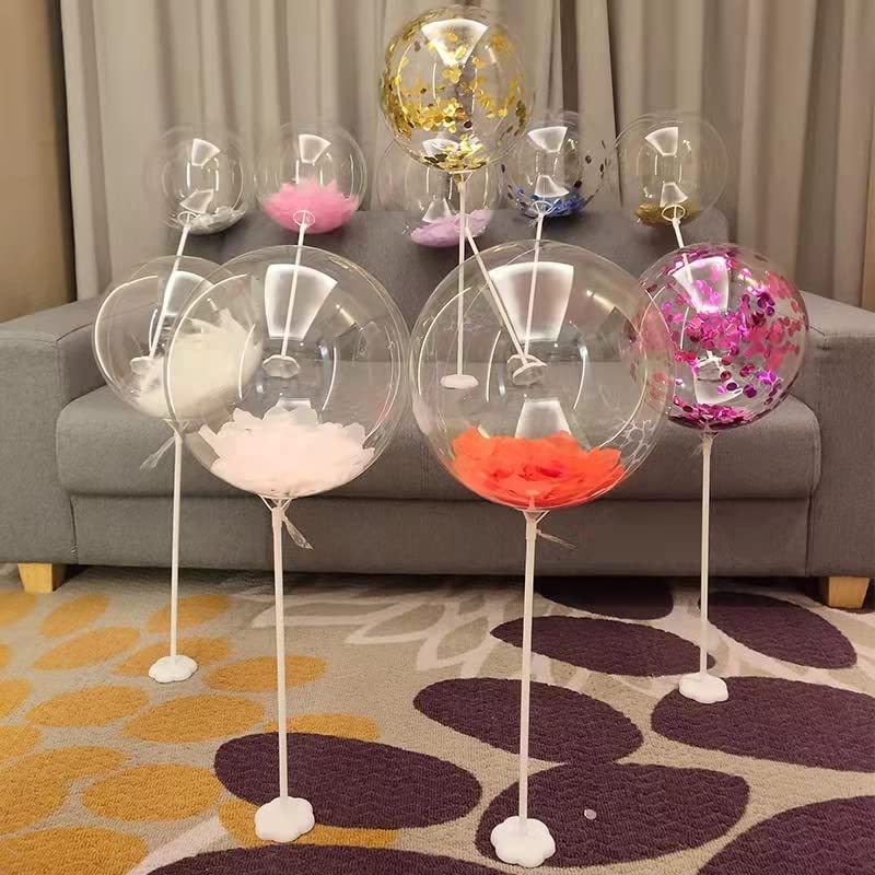 Efay Clear Balloons, Pre Stretched 20" Clear Balloons Transparent 15Pcs Big BoBo Bubble Balloons for Indoor Outdoor Christmas New Year Party Decoration - Image 5