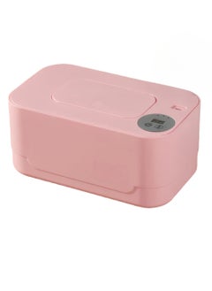 AROAQ Portable Wipes Warmer, Temperature Adjustable Baby Wet Wipe Heater, Multifunctional USB Baby Wipes Holder Dispenser, LED Display Baby Wipes Heating Box For Home Travel Car, (Pink)  - Image 1