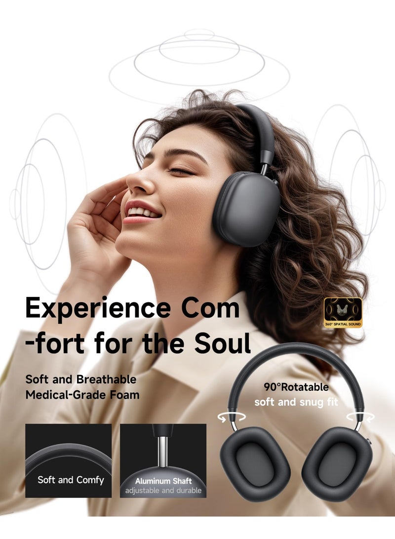 Picun F5 Wireless Gaming Headset Bluetooth Headphones Active Noise Cancelling with Built-in Mic Deep Over Ear Headset - Image 3