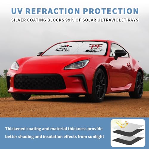 akarin Windshield Sun Shade Fit for Toyota 86 Scion FR-S FT86 GT86 GR86 2013–present Car Front Window Covers Sun Visor Protector Foldable Blocks UV Rays Sunshade Shield Accessories (for Toyota 86 Mount Fuji) - Image 2