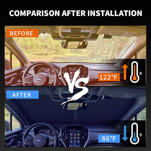 akarin Windshield Sun Shade Fit for Toyota 86 Scion FR-S FT86 GT86 GR86 2013–present Car Front Window Covers Sun Visor Protector Foldable Blocks UV Rays Sunshade Shield Accessories (for Toyota 86 Mount Fuji) - Image 3