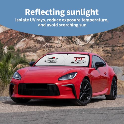 akarin Windshield Sun Shade Fit for Toyota 86 Scion FR-S FT86 GT86 GR86 2013–present Car Front Window Covers Sun Visor Protector Foldable Blocks UV Rays Sunshade Shield Accessories (for Toyota 86 Mount Fuji) - Image 4