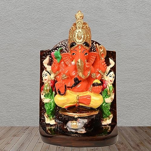 KariGhar® Siddhivinayak Ganpati Murti Idol for Car Dashboard/Home/Living Room/Puja Room/Gifting/Study Table 10 cm - Image 1
