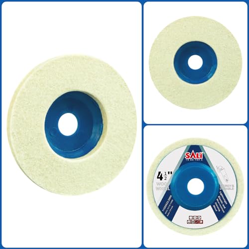 SALI 10 Pcs 4-1/2 Inch Wool Felt Polishing Wheel Disc Wool Polishing Wheel Disc for 4.5" Angle Grinder Felt Grinder Polishing Wheel for Metal, Marble Stone, Furniture, Car - Image 4