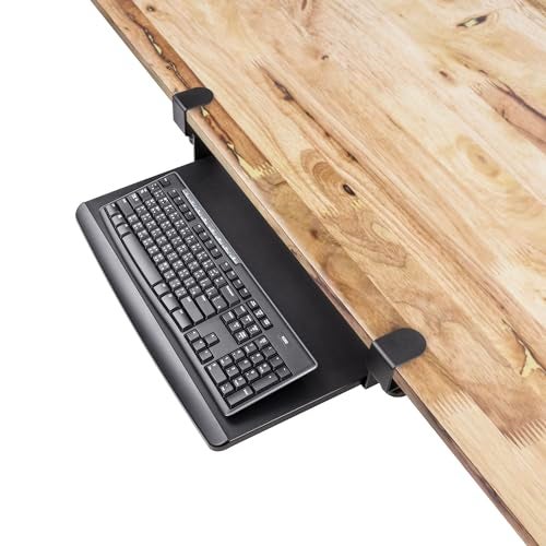 EHO Prime Desk Clamp Keyboard Tray, Under Desk Sliding Retractable Drawer, Ergonomic Space-Saving Platform for Standard Keyboards, Large 20" x 11.5" Workstation Extension - Image 1